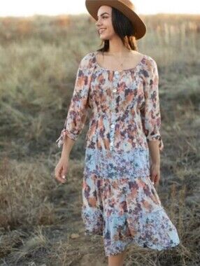 Figueroa & Flower Floral Midi Dress NWT